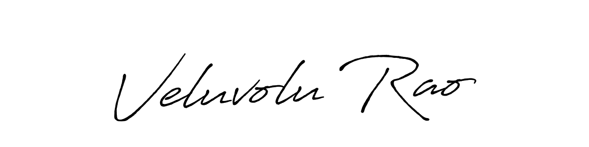 Make a beautiful signature design for name Veluvolu Rao. With this signature (Antro_Vectra_Bolder) style, you can create a handwritten signature for free. Veluvolu Rao signature style 7 images and pictures png