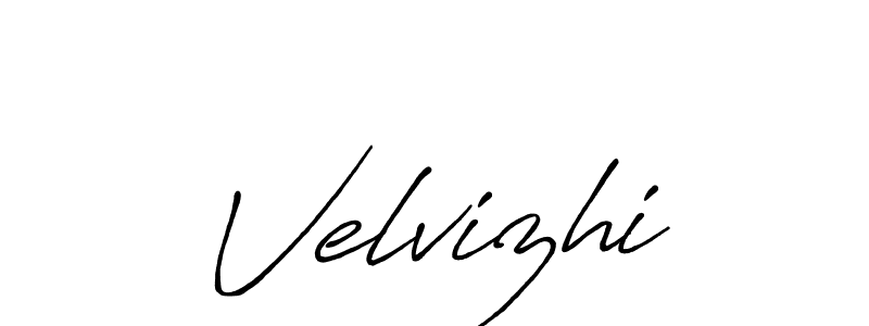 Use a signature maker to create a handwritten signature online. With this signature software, you can design (Antro_Vectra_Bolder) your own signature for name Velvizhi. Velvizhi signature style 7 images and pictures png