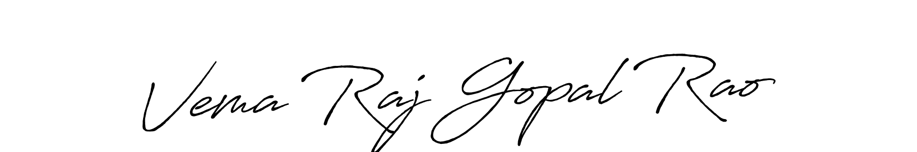 Make a beautiful signature design for name Vema Raj Gopal Rao. With this signature (Antro_Vectra_Bolder) style, you can create a handwritten signature for free. Vema Raj Gopal Rao signature style 7 images and pictures png