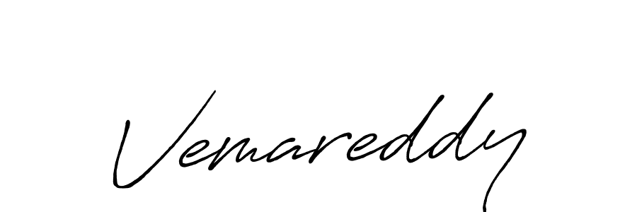 Use a signature maker to create a handwritten signature online. With this signature software, you can design (Antro_Vectra_Bolder) your own signature for name Vemareddy. Vemareddy signature style 7 images and pictures png