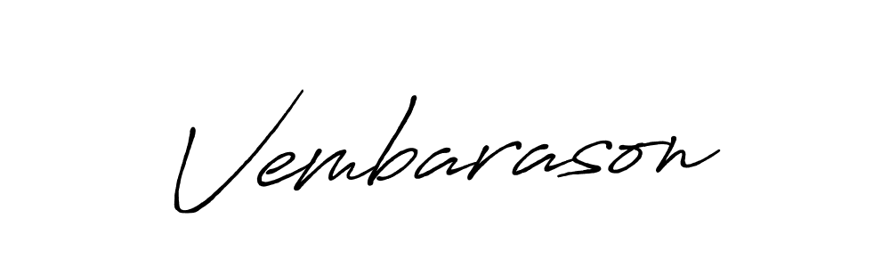 You can use this online signature creator to create a handwritten signature for the name Vembarason. This is the best online autograph maker. Vembarason signature style 7 images and pictures png