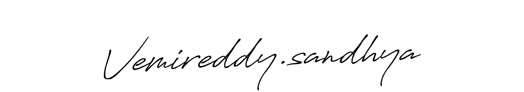 Create a beautiful signature design for name Vemireddy.sandhya. With this signature (Antro_Vectra_Bolder) fonts, you can make a handwritten signature for free. Vemireddy.sandhya signature style 7 images and pictures png