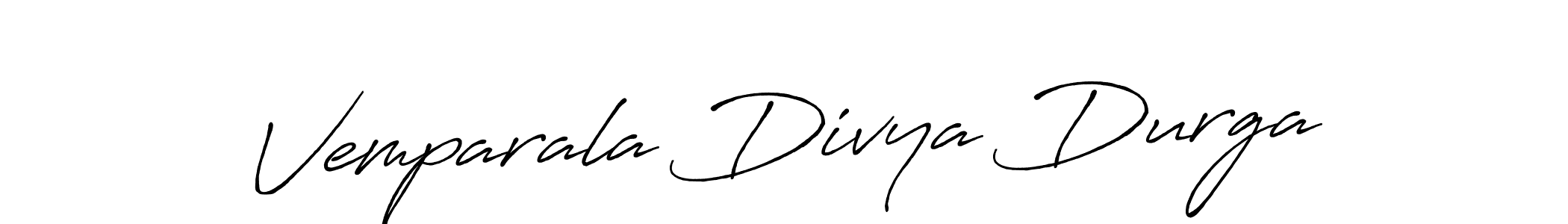 Create a beautiful signature design for name Vemparala Divya Durga. With this signature (Antro_Vectra_Bolder) fonts, you can make a handwritten signature for free. Vemparala Divya Durga signature style 7 images and pictures png