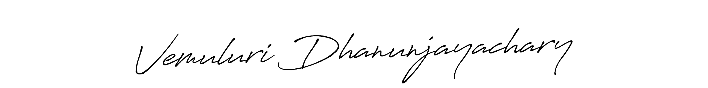 You can use this online signature creator to create a handwritten signature for the name Vemuluri Dhanunjayachary. This is the best online autograph maker. Vemuluri Dhanunjayachary signature style 7 images and pictures png