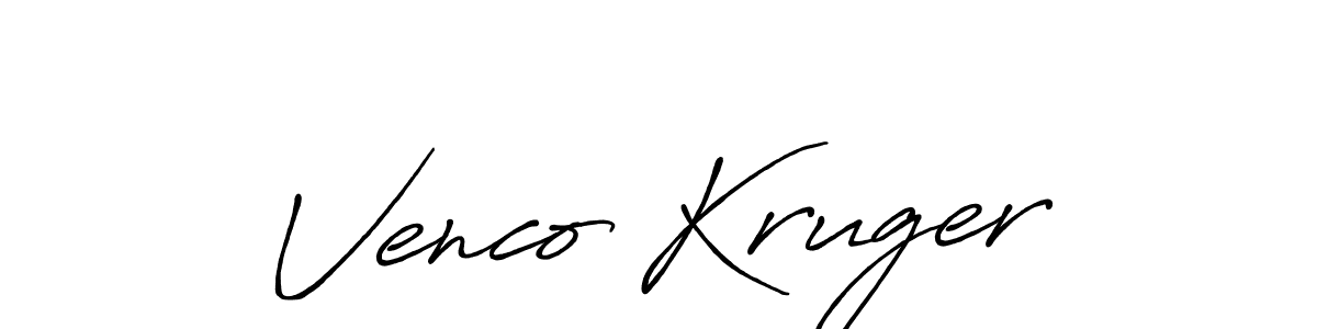 Design your own signature with our free online signature maker. With this signature software, you can create a handwritten (Antro_Vectra_Bolder) signature for name Venco Kruger. Venco Kruger signature style 7 images and pictures png