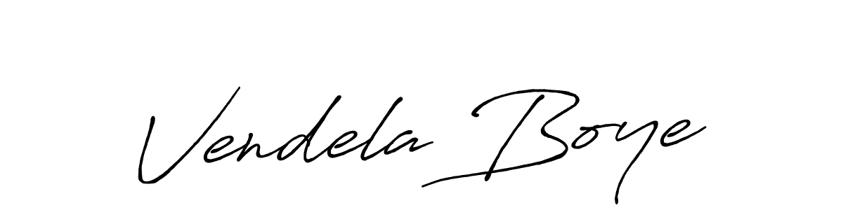 Create a beautiful signature design for name Vendela Boye. With this signature (Antro_Vectra_Bolder) fonts, you can make a handwritten signature for free. Vendela Boye signature style 7 images and pictures png