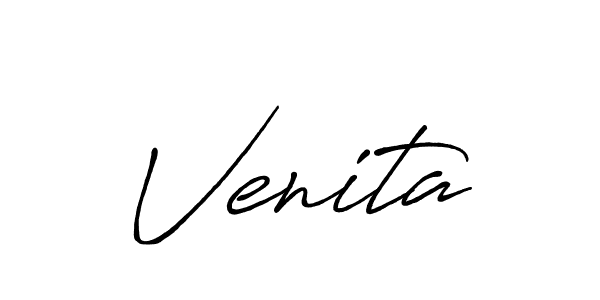 Make a beautiful signature design for name Venita. With this signature (Antro_Vectra_Bolder) style, you can create a handwritten signature for free. Venita signature style 7 images and pictures png