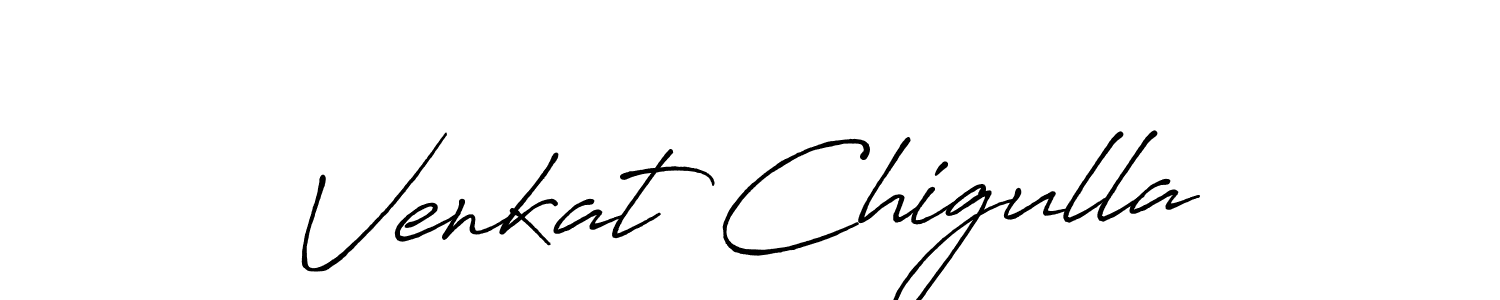 Create a beautiful signature design for name Venkat Chigulla. With this signature (Antro_Vectra_Bolder) fonts, you can make a handwritten signature for free. Venkat Chigulla signature style 7 images and pictures png