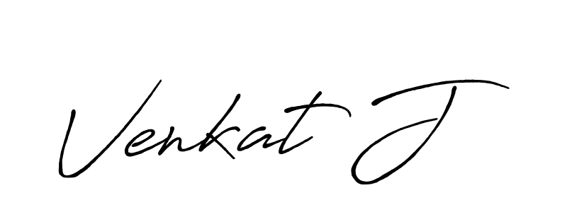 Make a beautiful signature design for name Venkat J. With this signature (Antro_Vectra_Bolder) style, you can create a handwritten signature for free. Venkat J signature style 7 images and pictures png