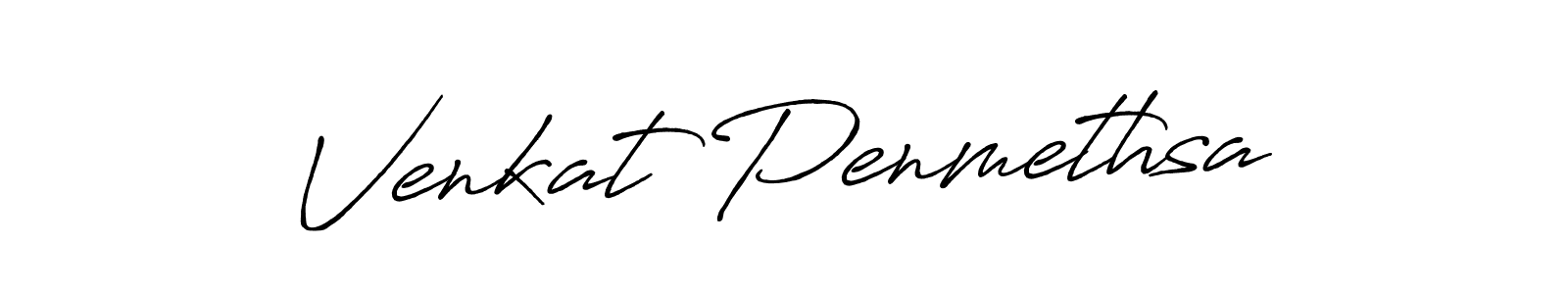 Create a beautiful signature design for name Venkat Penmethsa. With this signature (Antro_Vectra_Bolder) fonts, you can make a handwritten signature for free. Venkat Penmethsa signature style 7 images and pictures png