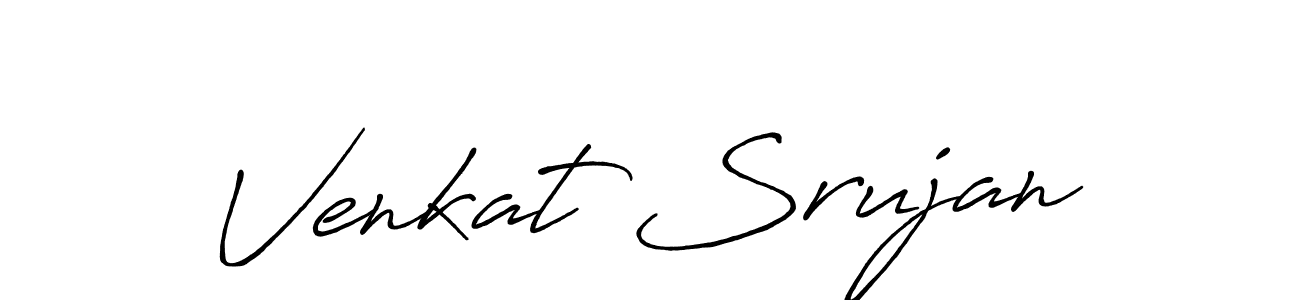 How to make Venkat Srujan name signature. Use Antro_Vectra_Bolder style for creating short signs online. This is the latest handwritten sign. Venkat Srujan signature style 7 images and pictures png