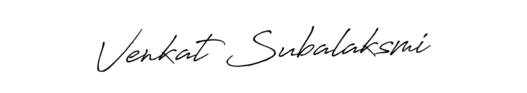 Antro_Vectra_Bolder is a professional signature style that is perfect for those who want to add a touch of class to their signature. It is also a great choice for those who want to make their signature more unique. Get Venkat Subalaksmi name to fancy signature for free. Venkat Subalaksmi signature style 7 images and pictures png