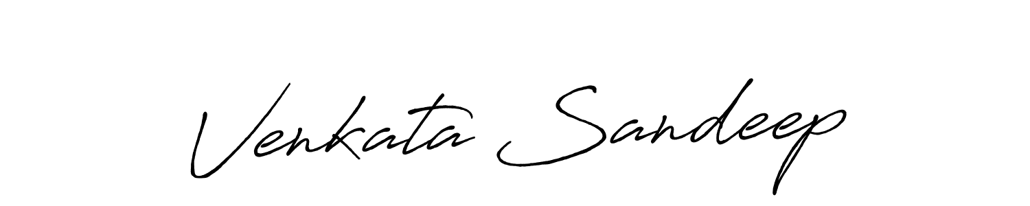 How to make Venkata Sandeep name signature. Use Antro_Vectra_Bolder style for creating short signs online. This is the latest handwritten sign. Venkata Sandeep signature style 7 images and pictures png