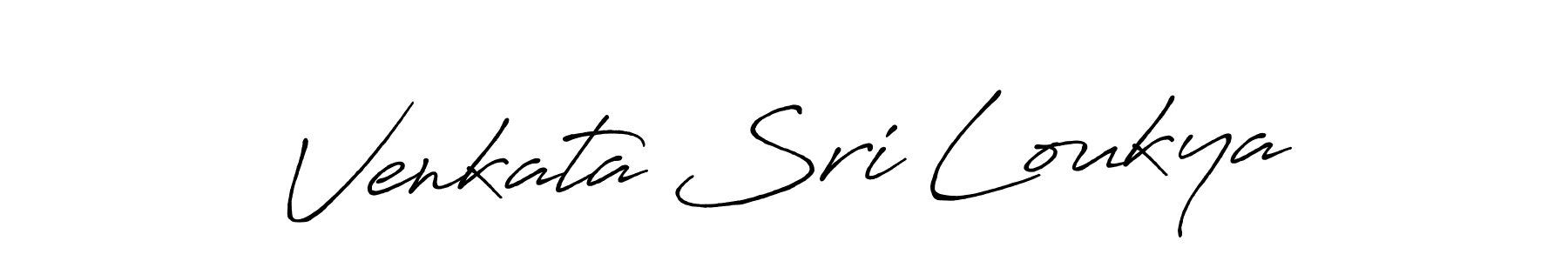 How to make Venkata Sri Loukya name signature. Use Antro_Vectra_Bolder style for creating short signs online. This is the latest handwritten sign. Venkata Sri Loukya signature style 7 images and pictures png