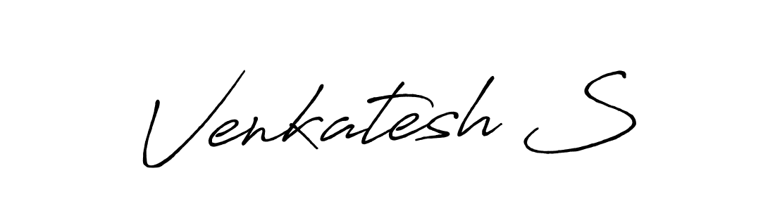 How to make Venkatesh S name signature. Use Antro_Vectra_Bolder style for creating short signs online. This is the latest handwritten sign. Venkatesh S signature style 7 images and pictures png