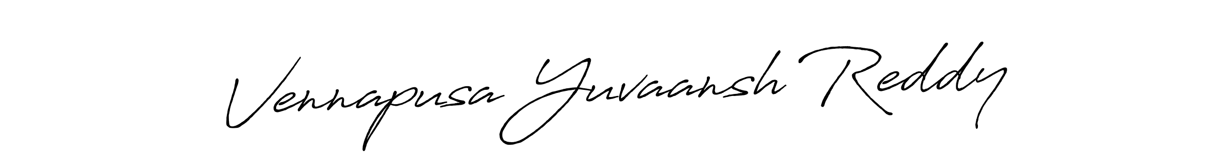 How to make Vennapusa Yuvaansh Reddy name signature. Use Antro_Vectra_Bolder style for creating short signs online. This is the latest handwritten sign. Vennapusa Yuvaansh Reddy signature style 7 images and pictures png