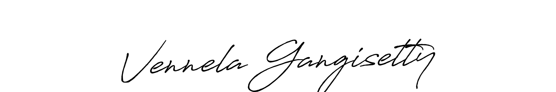 Create a beautiful signature design for name Vennela Gangisetty. With this signature (Antro_Vectra_Bolder) fonts, you can make a handwritten signature for free. Vennela Gangisetty signature style 7 images and pictures png