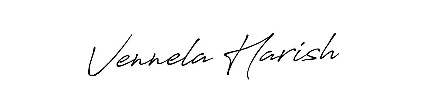 You should practise on your own different ways (Antro_Vectra_Bolder) to write your name (Vennela Harish) in signature. don't let someone else do it for you. Vennela Harish signature style 7 images and pictures png