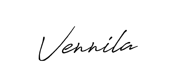 Create a beautiful signature design for name Vennila. With this signature (Antro_Vectra_Bolder) fonts, you can make a handwritten signature for free. Vennila signature style 7 images and pictures png