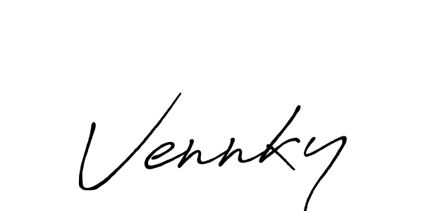 How to make Vennky signature? Antro_Vectra_Bolder is a professional autograph style. Create handwritten signature for Vennky name. Vennky signature style 7 images and pictures png