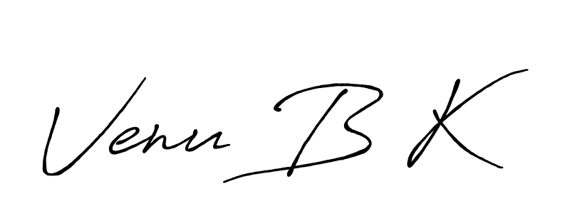 The best way (Antro_Vectra_Bolder) to make a short signature is to pick only two or three words in your name. The name Venu B K include a total of six letters. For converting this name. Venu B K signature style 7 images and pictures png