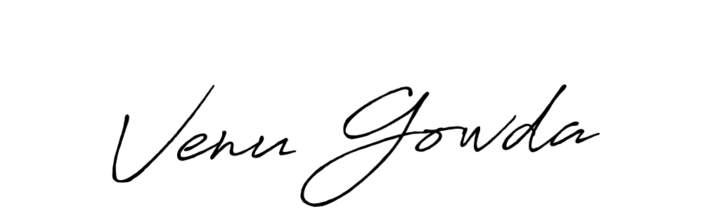 Venu Gowda stylish signature style. Best Handwritten Sign (Antro_Vectra_Bolder) for my name. Handwritten Signature Collection Ideas for my name Venu Gowda. Venu Gowda signature style 7 images and pictures png