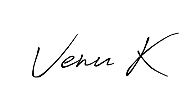Create a beautiful signature design for name Venu K. With this signature (Antro_Vectra_Bolder) fonts, you can make a handwritten signature for free. Venu K signature style 7 images and pictures png
