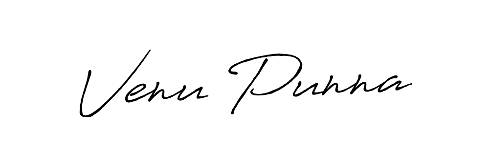 Make a beautiful signature design for name Venu Punna. With this signature (Antro_Vectra_Bolder) style, you can create a handwritten signature for free. Venu Punna signature style 7 images and pictures png