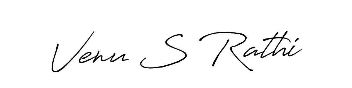 Create a beautiful signature design for name Venu S Rathi. With this signature (Antro_Vectra_Bolder) fonts, you can make a handwritten signature for free. Venu S Rathi signature style 7 images and pictures png