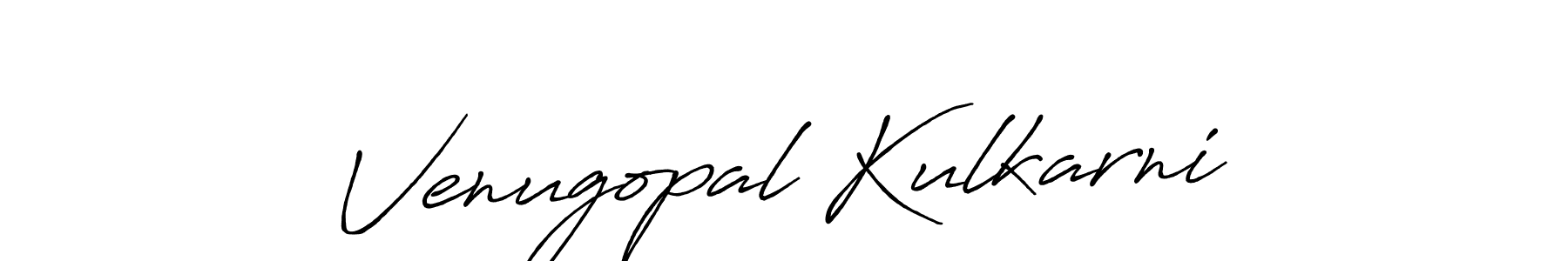 Make a beautiful signature design for name Venugopal Kulkarni. With this signature (Antro_Vectra_Bolder) style, you can create a handwritten signature for free. Venugopal Kulkarni signature style 7 images and pictures png