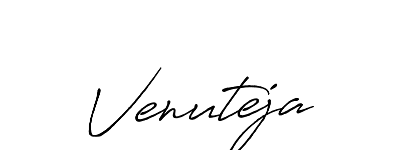 Venuteja stylish signature style. Best Handwritten Sign (Antro_Vectra_Bolder) for my name. Handwritten Signature Collection Ideas for my name Venuteja. Venuteja signature style 7 images and pictures png