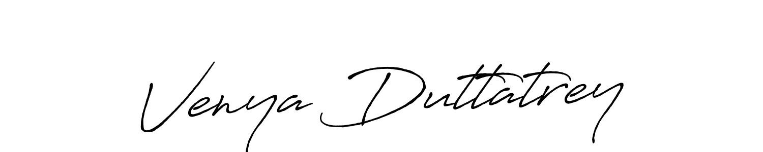 You should practise on your own different ways (Antro_Vectra_Bolder) to write your name (Venya Duttatrey) in signature. don't let someone else do it for you. Venya Duttatrey signature style 7 images and pictures png