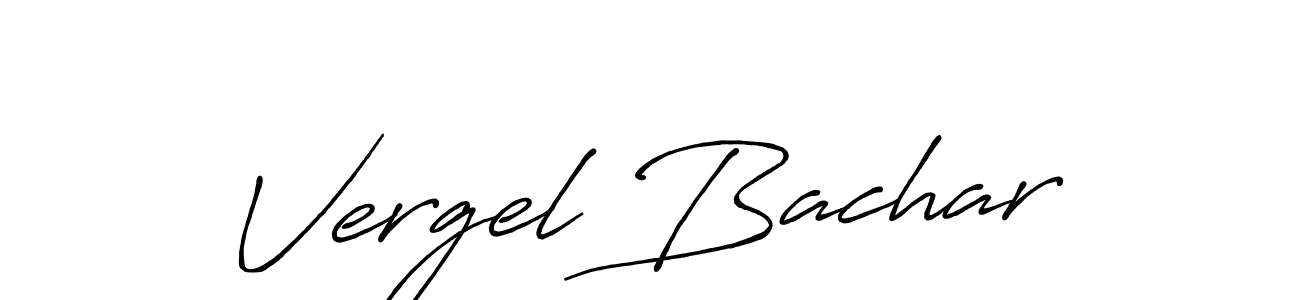 Vergel Bachar stylish signature style. Best Handwritten Sign (Antro_Vectra_Bolder) for my name. Handwritten Signature Collection Ideas for my name Vergel Bachar. Vergel Bachar signature style 7 images and pictures png