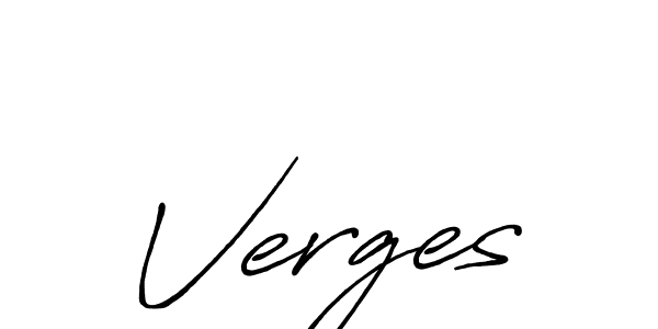 The best way (Antro_Vectra_Bolder) to make a short signature is to pick only two or three words in your name. The name Verges include a total of six letters. For converting this name. Verges signature style 7 images and pictures png