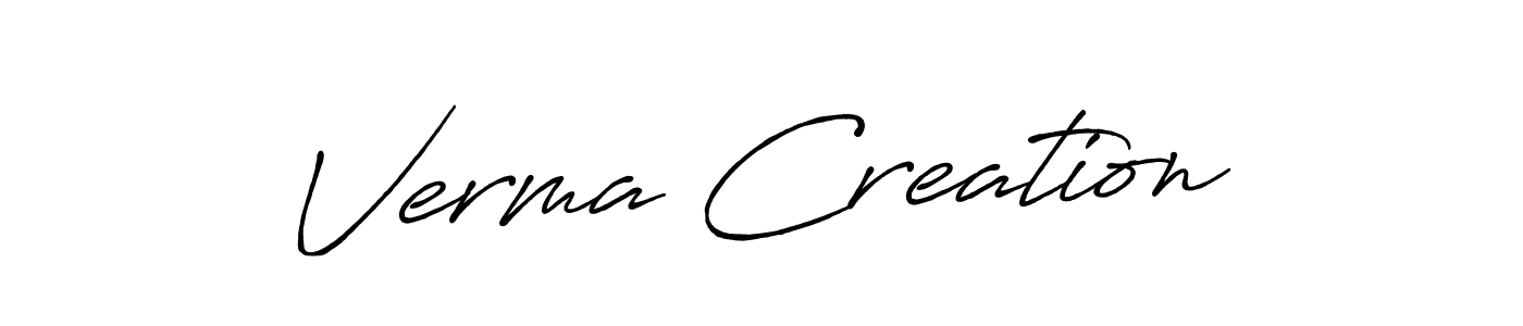 Similarly Antro_Vectra_Bolder is the best handwritten signature design. Signature creator online .You can use it as an online autograph creator for name Verma Creation. Verma Creation signature style 7 images and pictures png