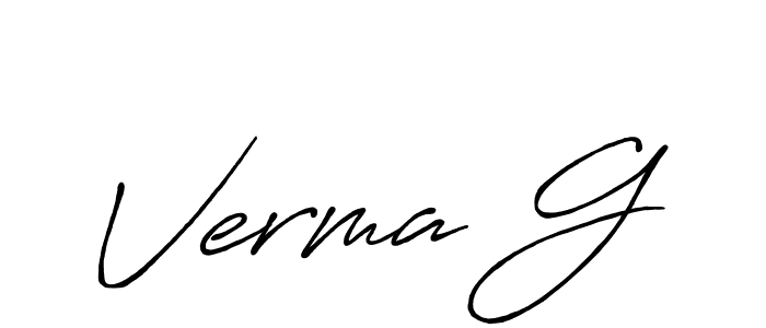 Also we have Verma G name is the best signature style. Create professional handwritten signature collection using Antro_Vectra_Bolder autograph style. Verma G signature style 7 images and pictures png