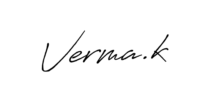 How to make Verma.k name signature. Use Antro_Vectra_Bolder style for creating short signs online. This is the latest handwritten sign. Verma.k signature style 7 images and pictures png