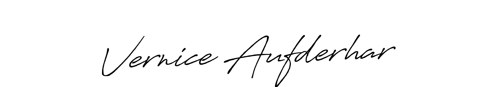 Create a beautiful signature design for name Vernice Aufderhar. With this signature (Antro_Vectra_Bolder) fonts, you can make a handwritten signature for free. Vernice Aufderhar signature style 7 images and pictures png