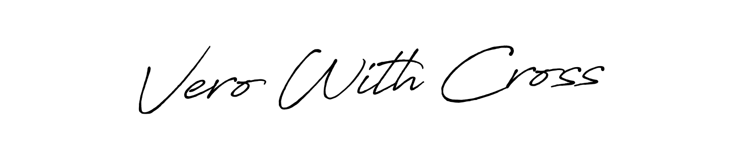 Create a beautiful signature design for name Vero With Cross. With this signature (Antro_Vectra_Bolder) fonts, you can make a handwritten signature for free. Vero With Cross signature style 7 images and pictures png