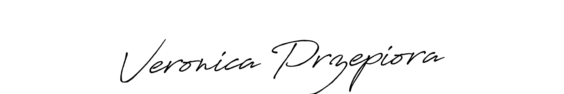 How to make Veronica Przepiora name signature. Use Antro_Vectra_Bolder style for creating short signs online. This is the latest handwritten sign. Veronica Przepiora signature style 7 images and pictures png
