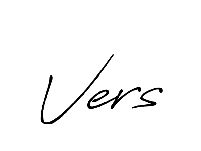 How to make Vers name signature. Use Antro_Vectra_Bolder style for creating short signs online. This is the latest handwritten sign. Vers signature style 7 images and pictures png