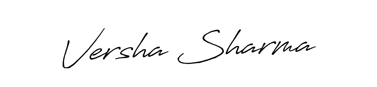 Create a beautiful signature design for name Versha Sharma. With this signature (Antro_Vectra_Bolder) fonts, you can make a handwritten signature for free. Versha Sharma signature style 7 images and pictures png