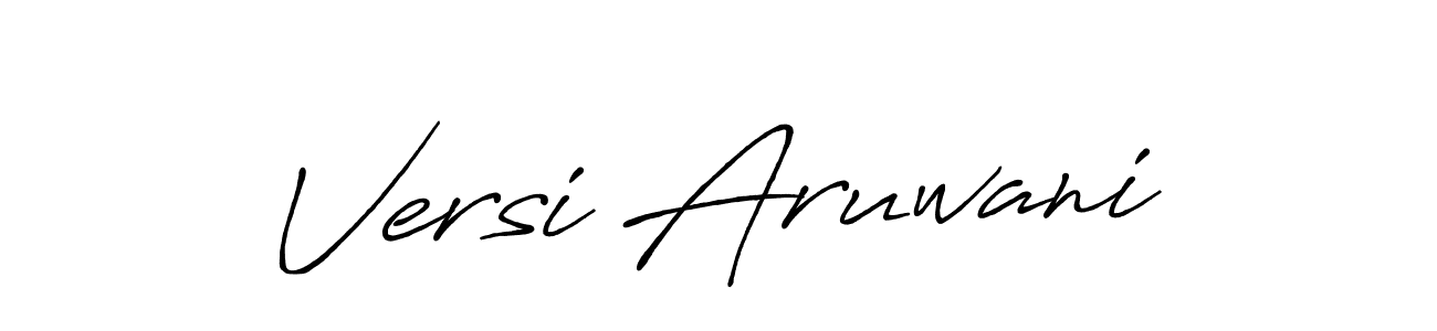 Make a beautiful signature design for name Versi Aruwani. With this signature (Antro_Vectra_Bolder) style, you can create a handwritten signature for free. Versi Aruwani signature style 7 images and pictures png