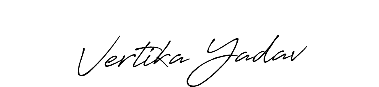 Vertika Yadav stylish signature style. Best Handwritten Sign (Antro_Vectra_Bolder) for my name. Handwritten Signature Collection Ideas for my name Vertika Yadav. Vertika Yadav signature style 7 images and pictures png