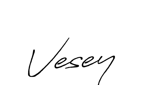 Use a signature maker to create a handwritten signature online. With this signature software, you can design (Antro_Vectra_Bolder) your own signature for name Vesey. Vesey signature style 7 images and pictures png