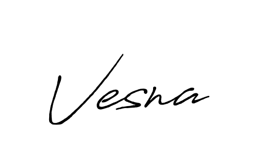 Use a signature maker to create a handwritten signature online. With this signature software, you can design (Antro_Vectra_Bolder) your own signature for name Vesna. Vesna signature style 7 images and pictures png
