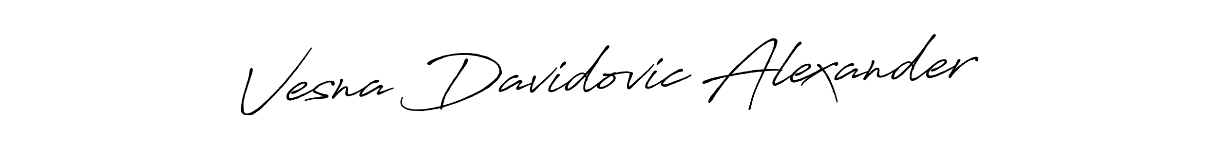 How to Draw Vesna Davidovic Alexander signature style? Antro_Vectra_Bolder is a latest design signature styles for name Vesna Davidovic Alexander. Vesna Davidovic Alexander signature style 7 images and pictures png