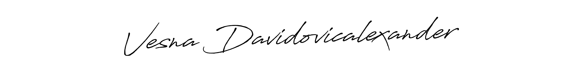 Use a signature maker to create a handwritten signature online. With this signature software, you can design (Antro_Vectra_Bolder) your own signature for name Vesna Davidovicalexander. Vesna Davidovicalexander signature style 7 images and pictures png