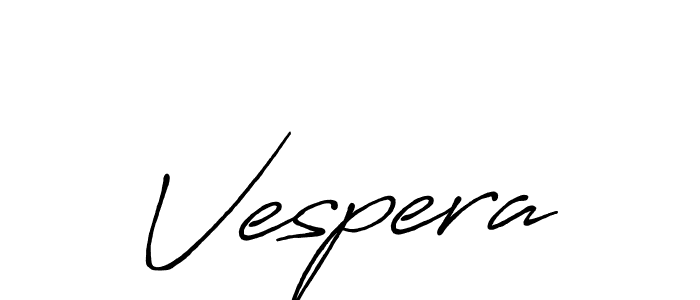 Create a beautiful signature design for name Vespera. With this signature (Antro_Vectra_Bolder) fonts, you can make a handwritten signature for free. Vespera signature style 7 images and pictures png