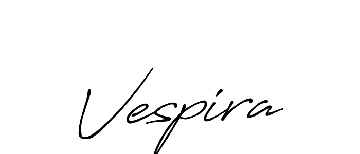 Use a signature maker to create a handwritten signature online. With this signature software, you can design (Antro_Vectra_Bolder) your own signature for name Vespira. Vespira signature style 7 images and pictures png